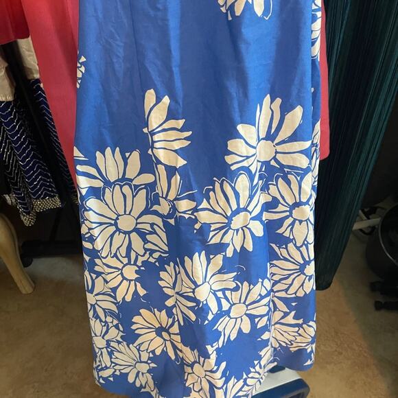 NEW ZARA 100% Cotton Flower Printed Blue Ruffle Dress - Picture 13 of 14